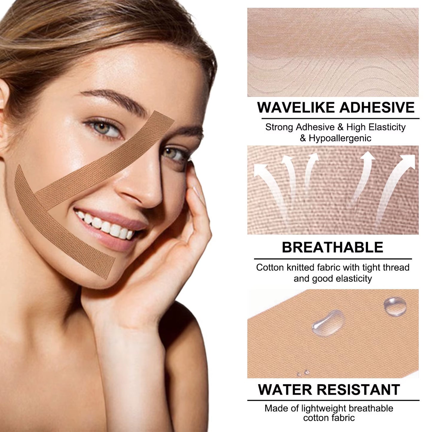 2.5CM*5M Kinesiology Tape for Face V Line Neck Eyes Lifting Wrinkle Remover Sticker Tape Facial Skin Care Tool Bandagem Elastica